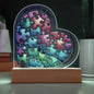 A Gift Set Message to Mom Acrylic Heart Plaque with Faux Flower Bouquet