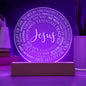 Jesus Names Engraved Acrylic Plaque, Living Room Decor, Kid's Room, Homeschool Decor