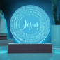 Jesus Names Engraved Acrylic Plaque, Living Room Decor, Kid's Room, Homeschool Decor