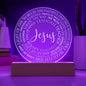 Jesus Names Engraved Acrylic Plaque, Living Room Decor, Kid's Room, Homeschool Decor