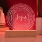 Jesus Names Engraved Acrylic Plaque, Living Room Decor, Kid's Room, Homeschool Decor