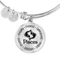 Zodiac Sign Pisces Bangle, Personalize with name, message, words