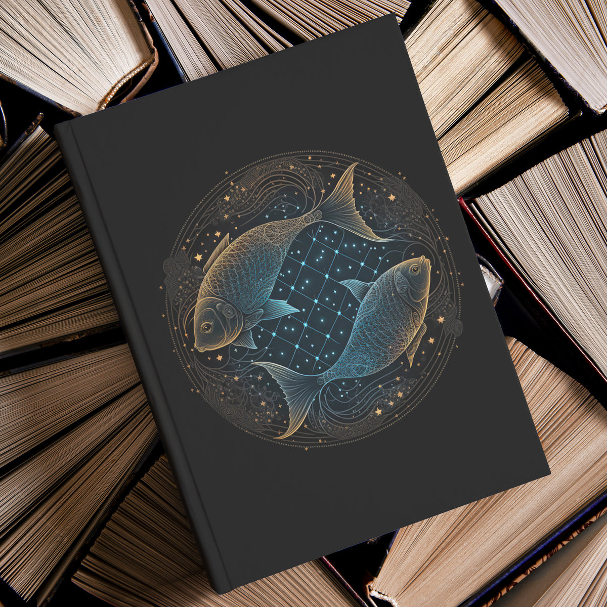 Pisces Zodiac Sign Hardcover Journal Notebook