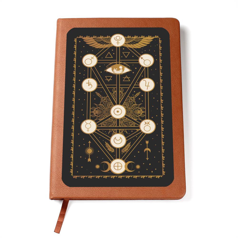 Tree of Life 10 Sefirot - Vegan Leather Cover Journal Notebook