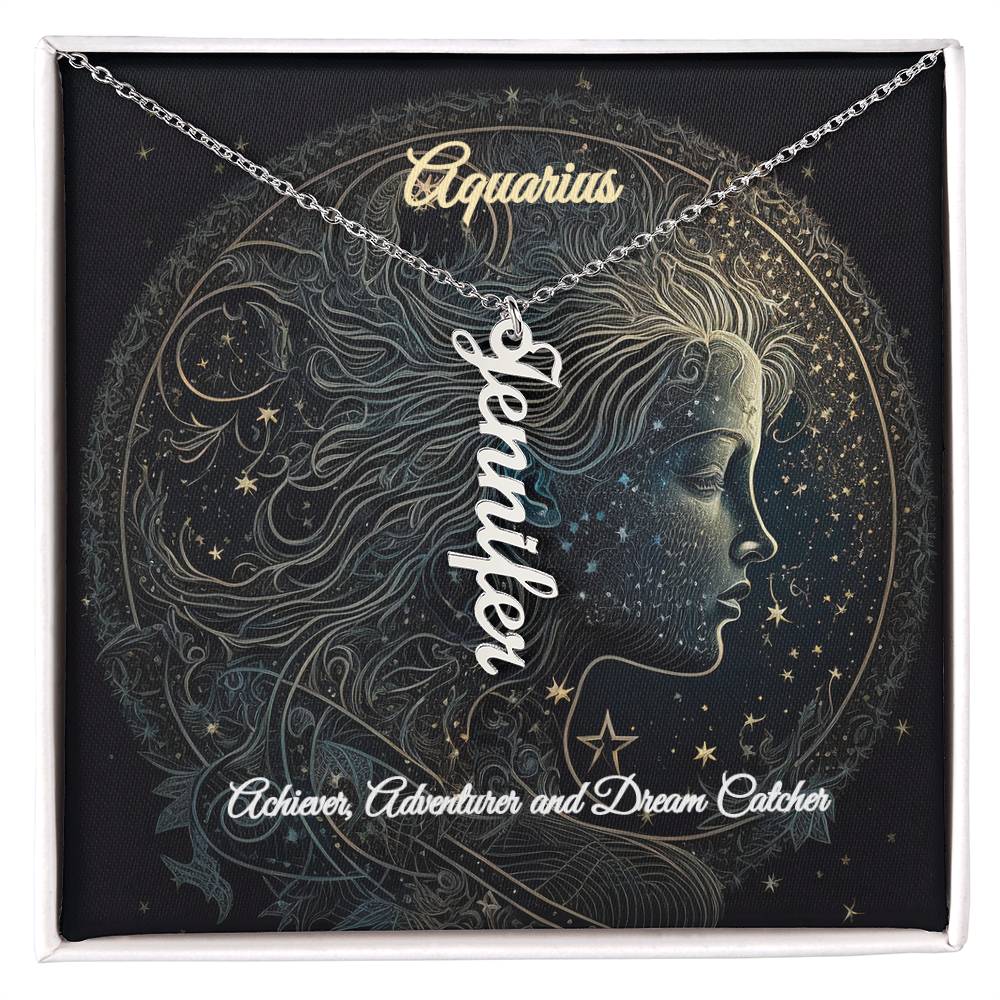 Zodiac Sign Personalized Gift to the Aquarius in Your Life - Custom Made Name or Word Necklace