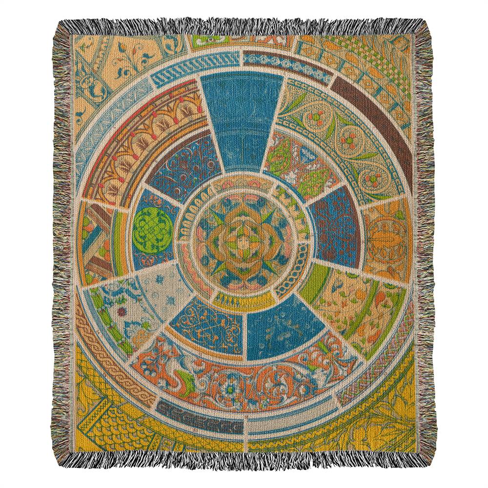 Cotton Woven Tapestry Throw - Design: Owen Jones Earthenware Mosaic