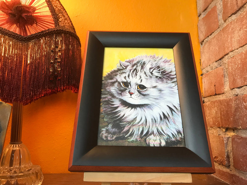Louise Wain Cat Artwork Framed 5x7