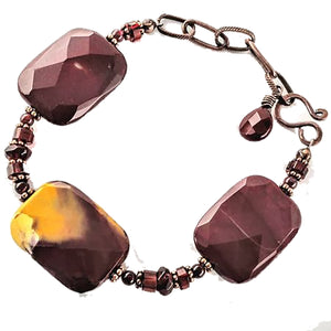 Healing Gem Bracelet, Healing Garnet, Moonkiate, Healing Jasper, Psychic Protection, Empath Protection, Energy Protection, Positive Energy