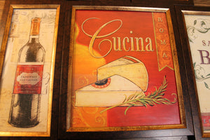 Wine and Cheese Framed Artwork Five-Piece Set, Restaurant Decor, Wine Gift Women, Wine Lover Gift, Wine Lover Office, Lounge Decor