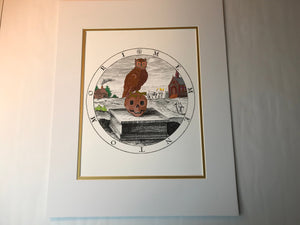 Skull and Owl, Immortal Soul, Occult Print, Initiates, Illuminated Manuscript, Sacred Geometry Art, Esoteric Art, Rosicrucian, Free Mason