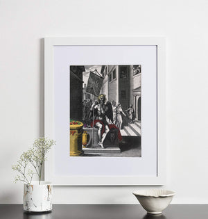 Illuminated Manuscript, Quinti Horatii Flacci Emblemata, Framed and Matted 18x24 to 13x19 Artwork, Esoteric Art, Occult Print, Alchemy Art, Occult Book, Rosicrucian, Free Mason