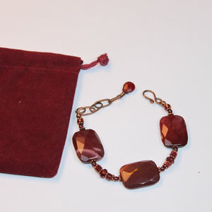 Healing Gem Bracelet, Healing Garnet, Moonkiate, Healing Jasper, Psychic Protection, Empath Protection, Energy Protection, Positive Energy