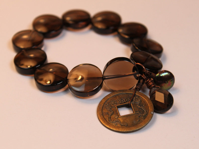 Smoky Quartz Jewelry for Good Luck Gifts, Grounding Bracelet, Occult Jewelry, Healing Crystal Jewelry, Good Luck Bracelet